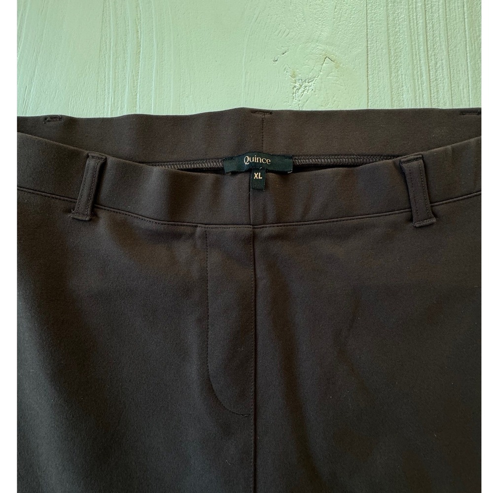 Quince Ultra-Stretch Ponte Straight Leg Pants Brown XL X-Petite - Picture 3 of 7